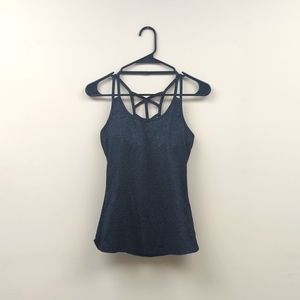 Forever 21 Athletic Tank Top Charcoal Grey Removable Inserts Bra Lining Sports